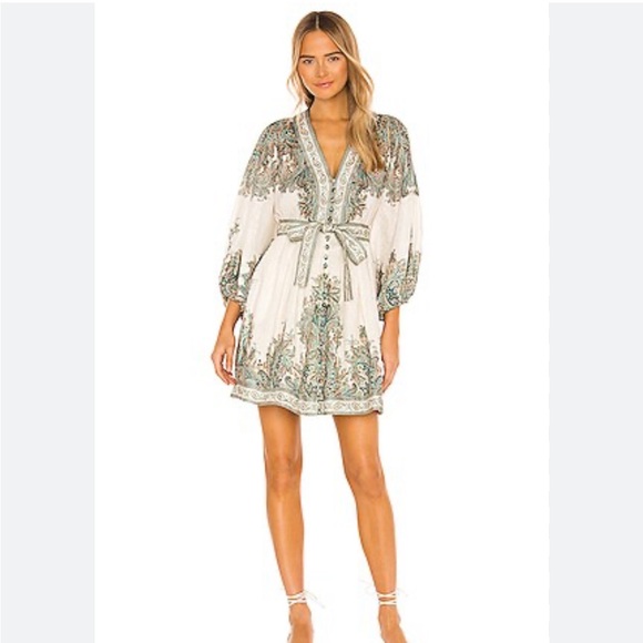 Nwot zimmermann White and Green Women´s Dress